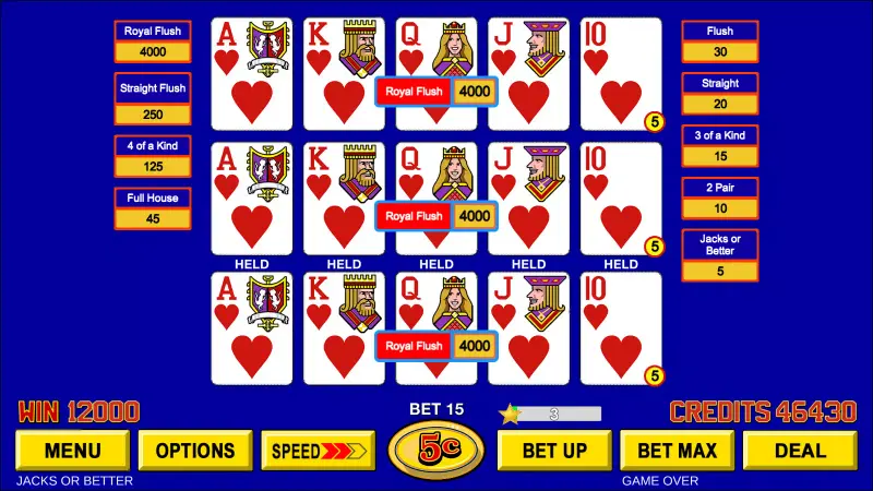Video Poker ™ - Classic Games screenshot 2