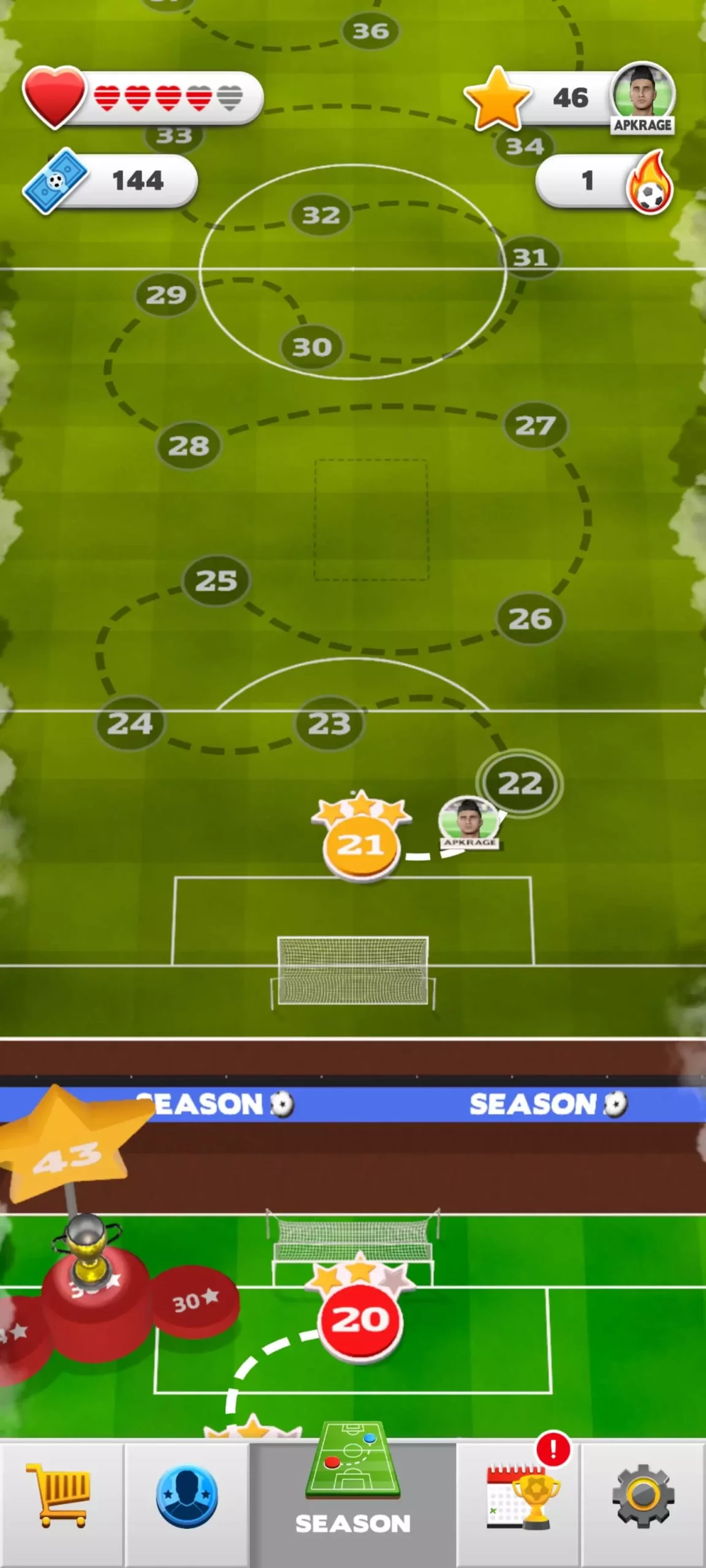 Score Hero MOD APK Stages