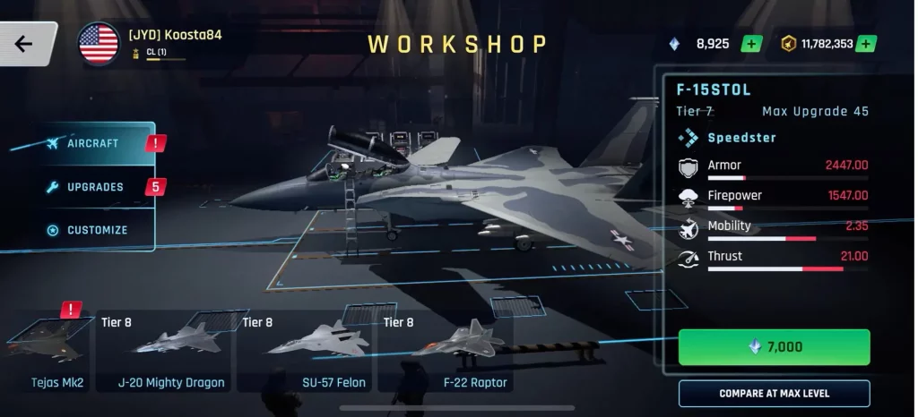 Sky Warriors Mod APK Planes