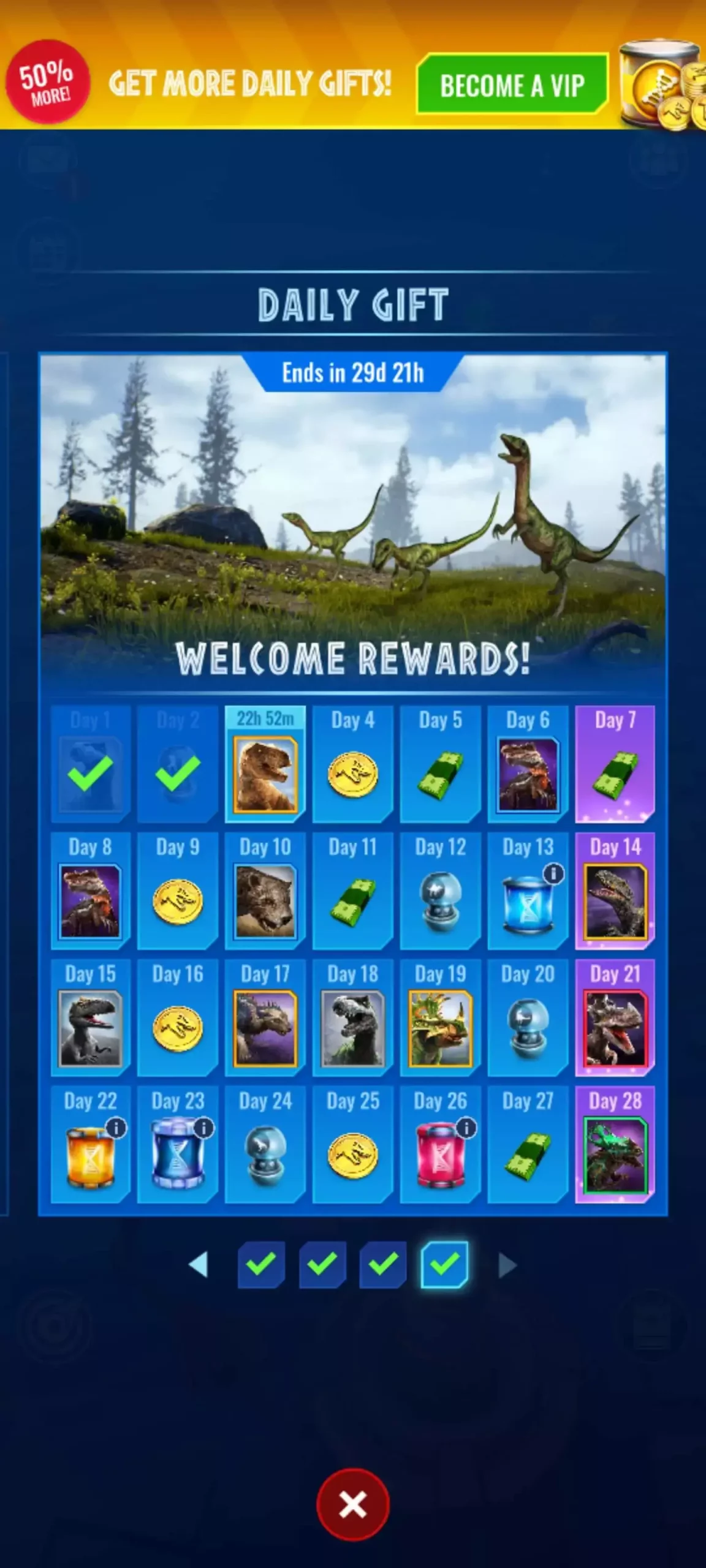 Jurassic World Alive Mod APK Daily Gift